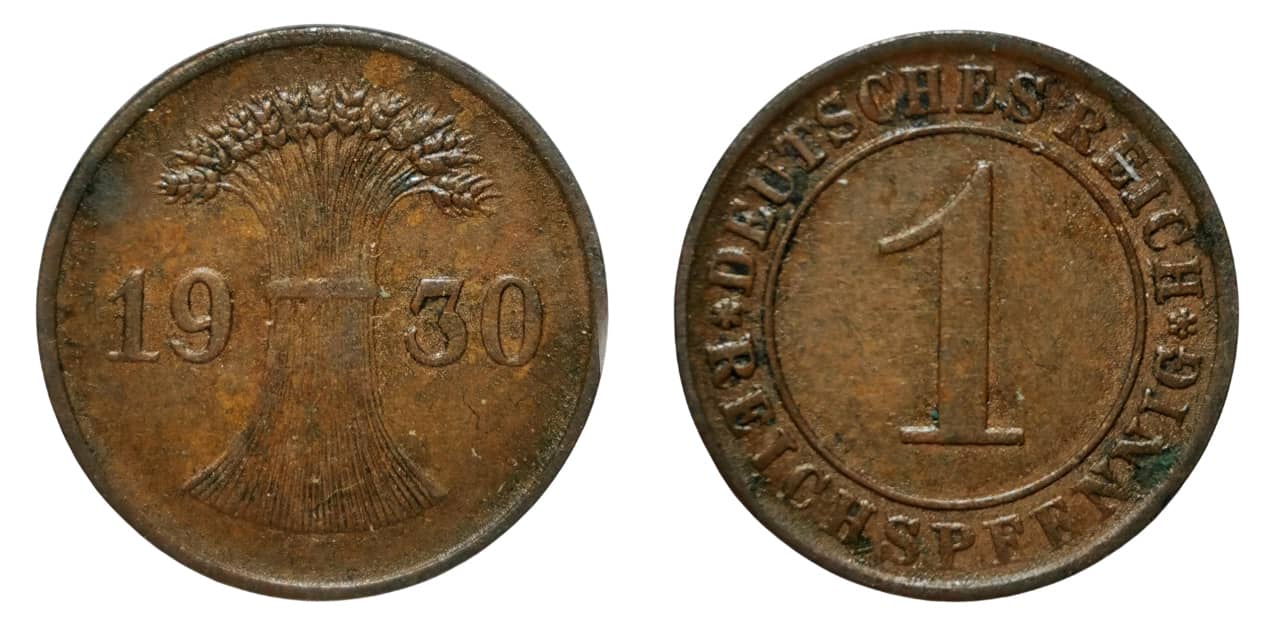 Moneda 1 Reichspfennig