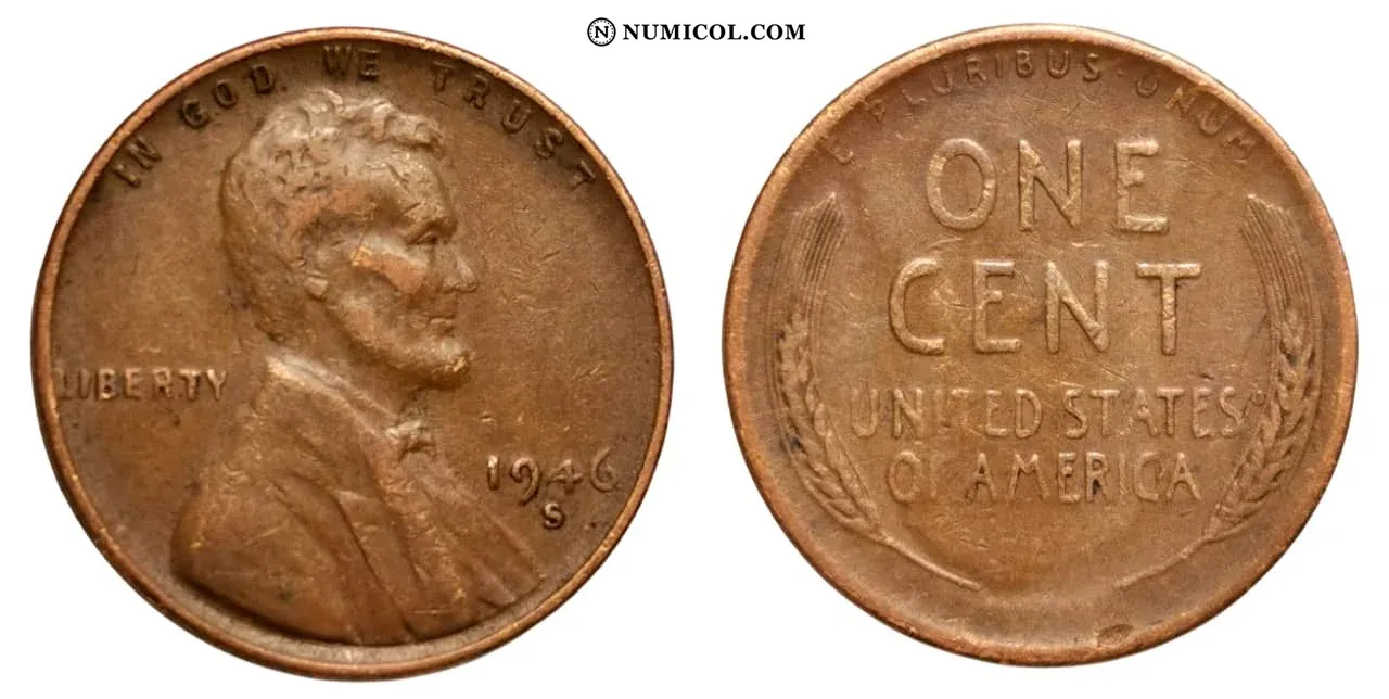 Moneda 1 Cent "Lincoln - Reverso espigas de trigo"