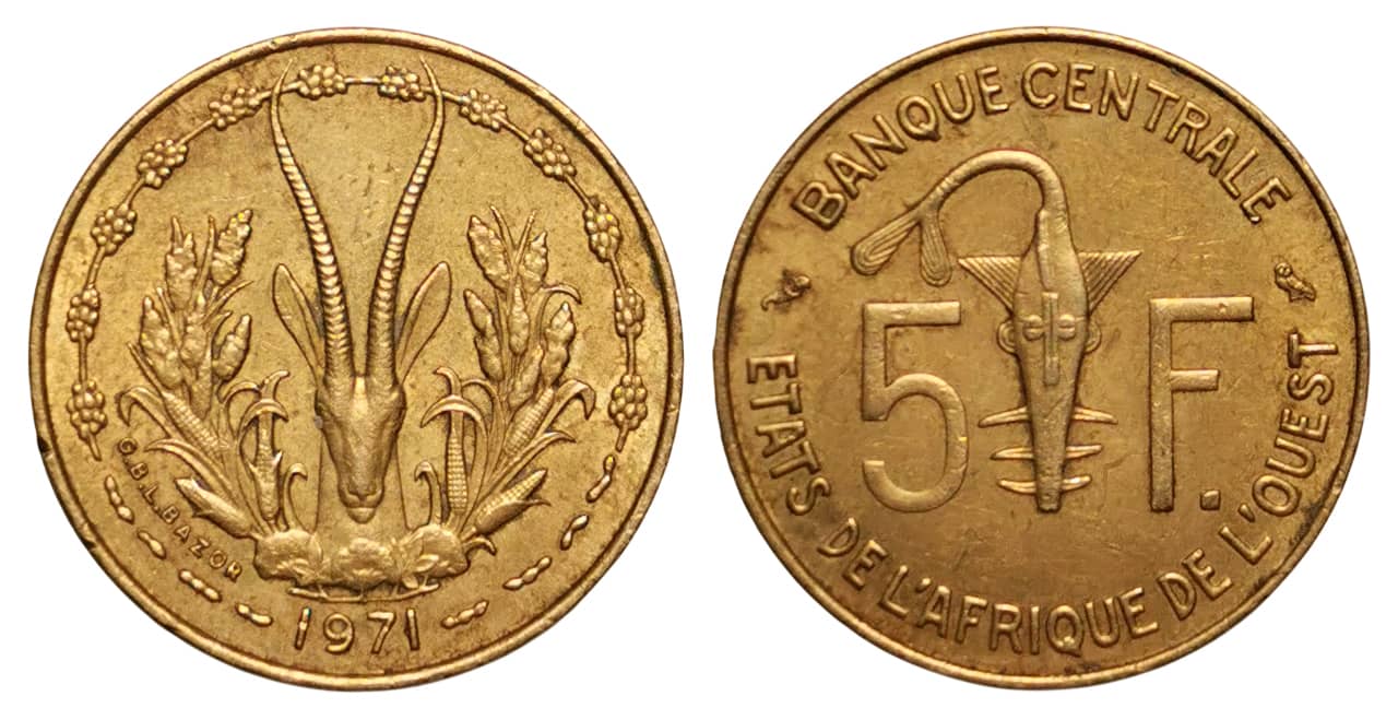 Moneda 5 Francs CFA