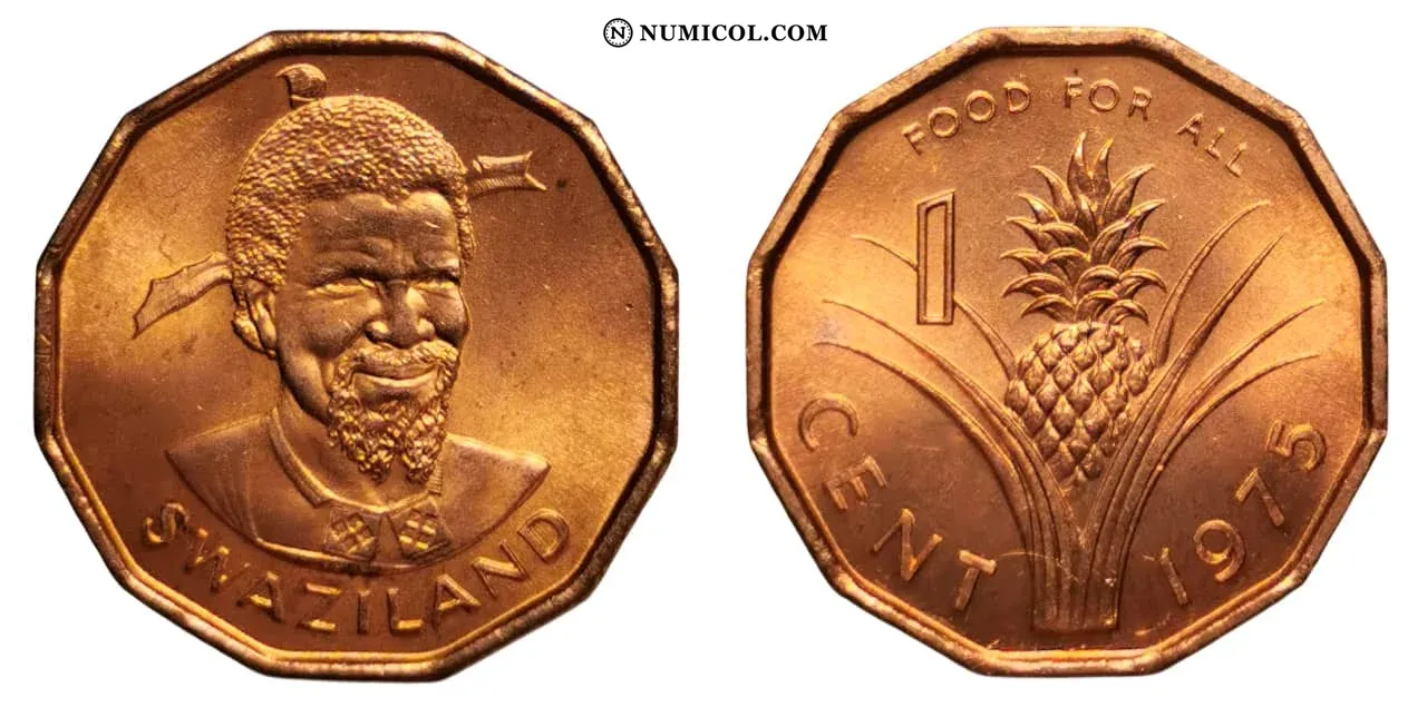 Moneda 1 Cent - Sobhuza II (FAO)