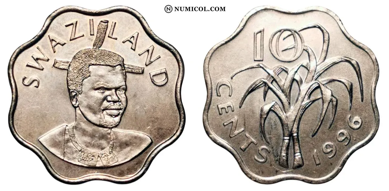 Moneda 10 Cents - Mswati III (2.º retrato)