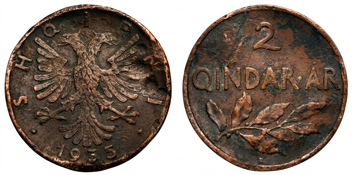 Moneda 2 Qindar Ari